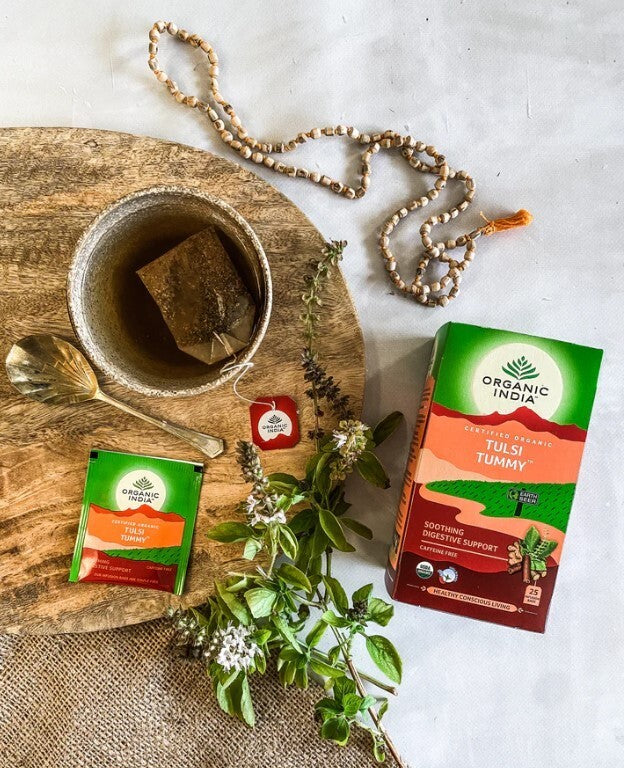 ORGANIC INDIA TEA TULSI TUMMY 25 TEABAGS  Free Shipping